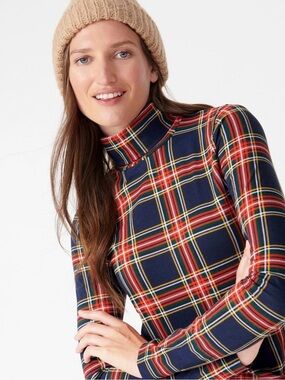 J.Crew Tissue Turtleneck in Black Stewart Tartan.